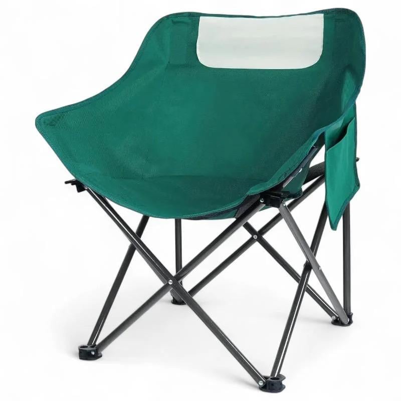 Стул-кресло складной Easy Camping 7813 для кемпинга и туризма с усиленным каркасом и чехлом Green