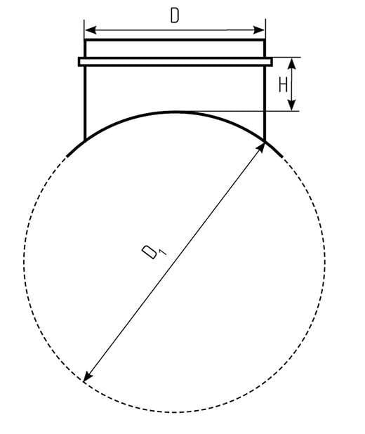 Врізка круглого перерізу пряма в круглий повітровід d 180/400 мм (811-45) - фото 2 Врізка круглого перерізу пряма в круглий повітровід d 180/400 мм (811-45) - фото 2