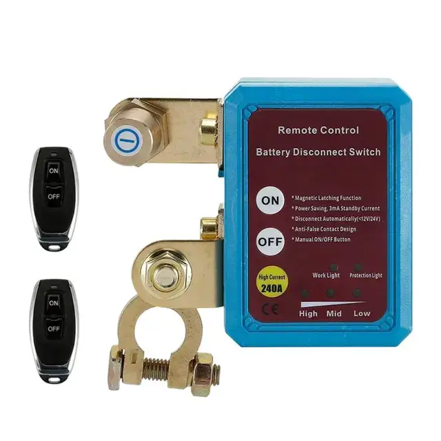 Дистанционный выключатель массы авто 12 В/240 A и 2 пульта/двойное реле - фото 1