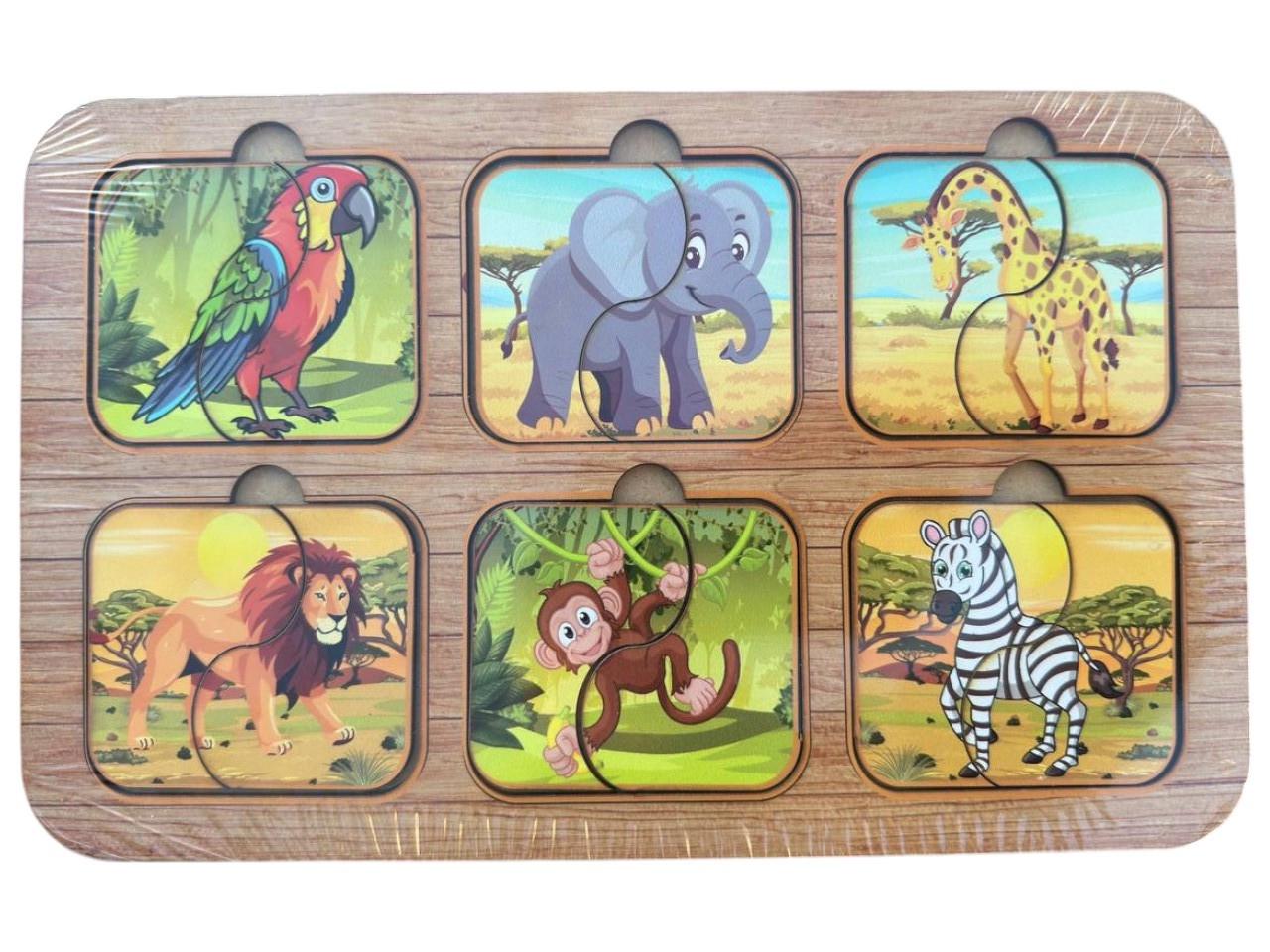 Пазл деревянный развивающий 6 картинок животных (2430694519)