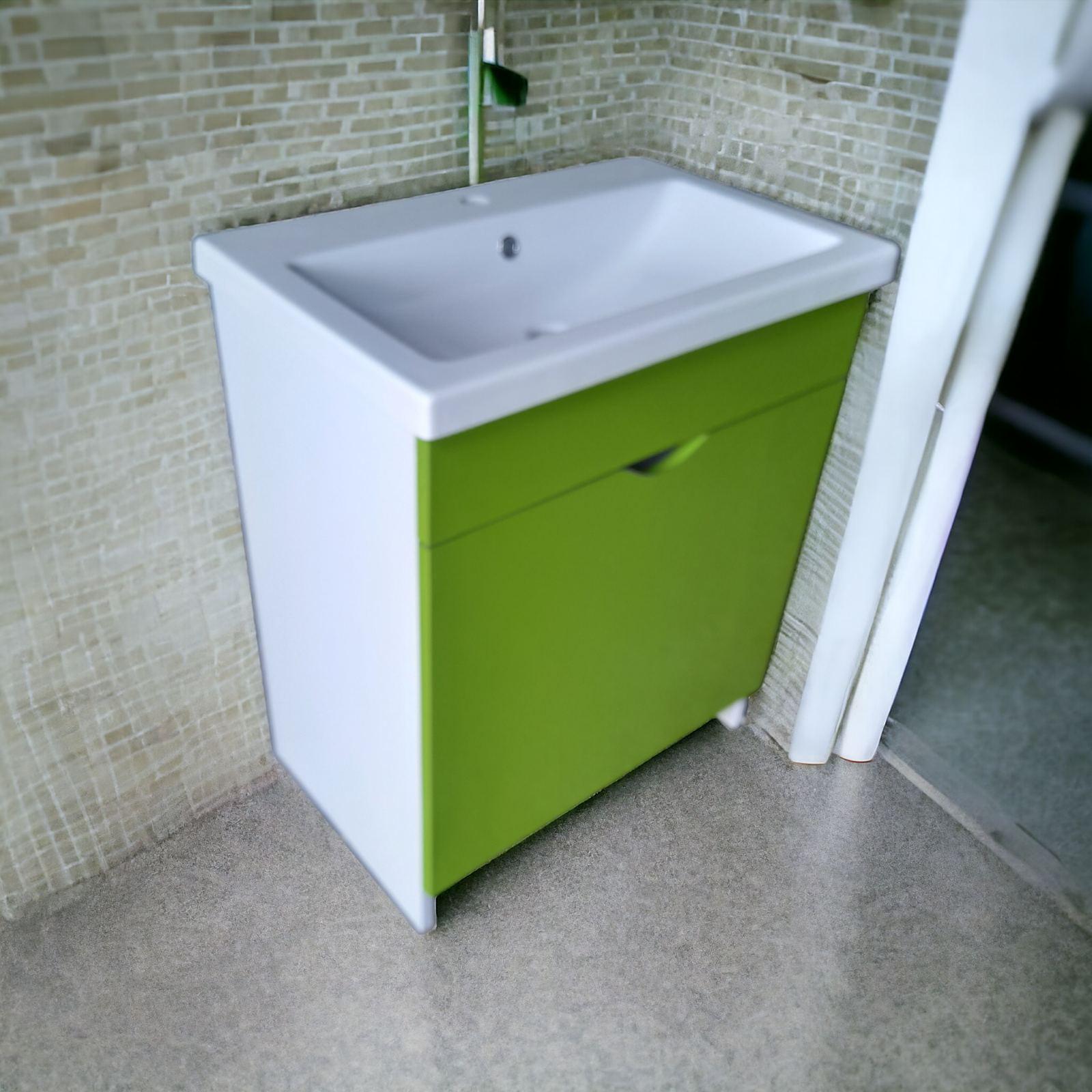ᐉ Тумба пластик Como HPL 1111 gloss 2.0 з кошиком під умивальник 50 см ...