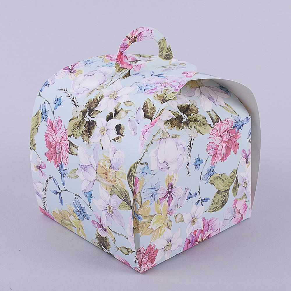 Коробка для сладкого в цветы маленькая (187-3)