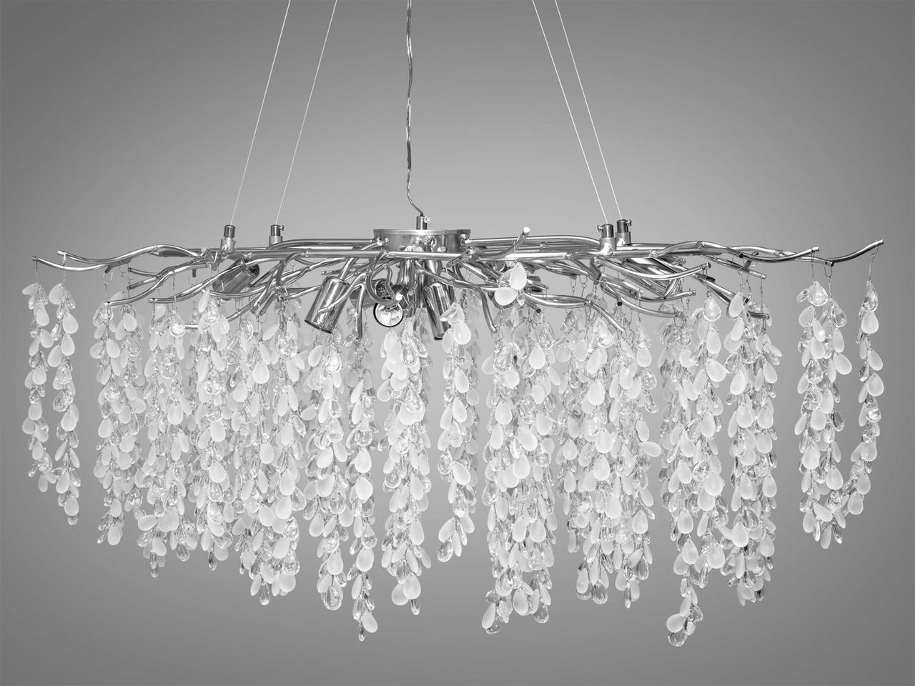 Люстра кришталева 603-L900CH-LS Гліцинія витягнутої форми Хром (2178305610) - фото 2