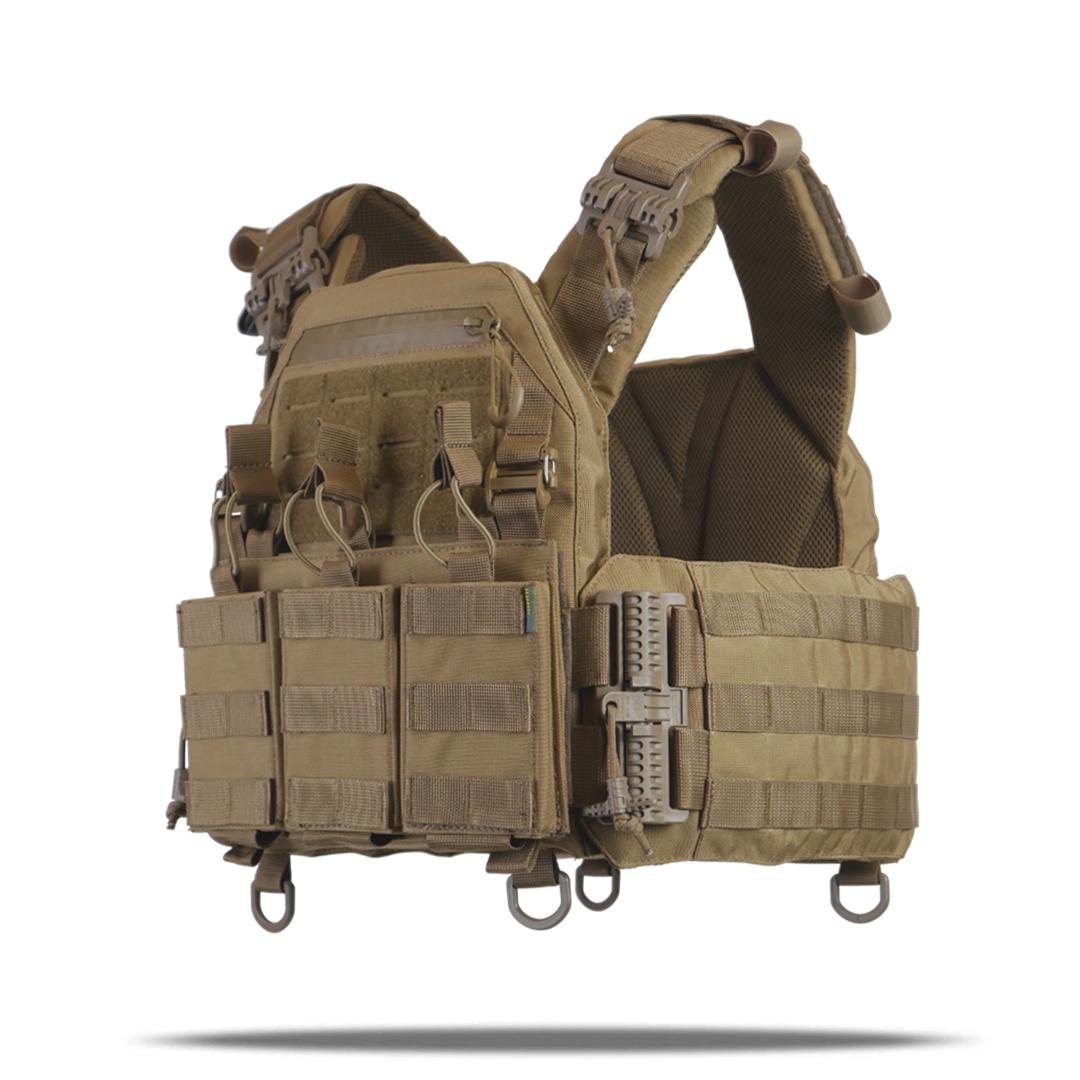 Плитоноска під 1 магазин Kiborg GU gen.2 зі знімнною панеллю та 3-ма підсумками Койот (17659971)