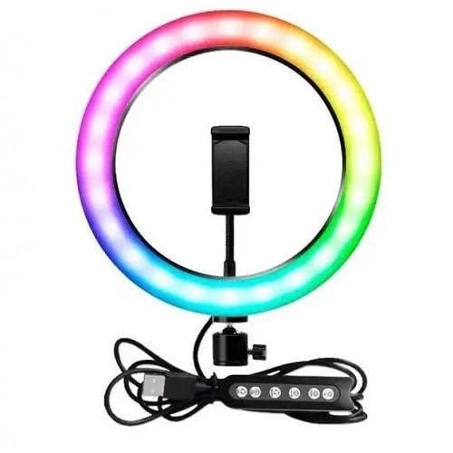 Кільцева лампа MJ26 USB 26 см RGB (14637)