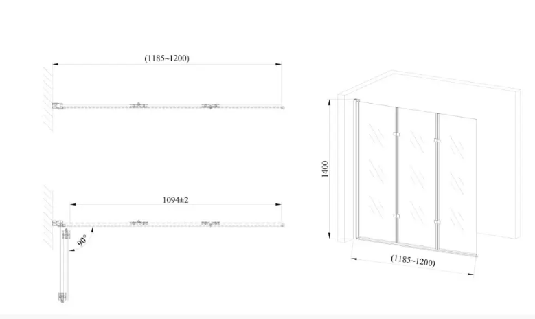 Стеклянная шторка для ванны AVKO Glass RDW02-J3 120х140 см Silver - фото 3