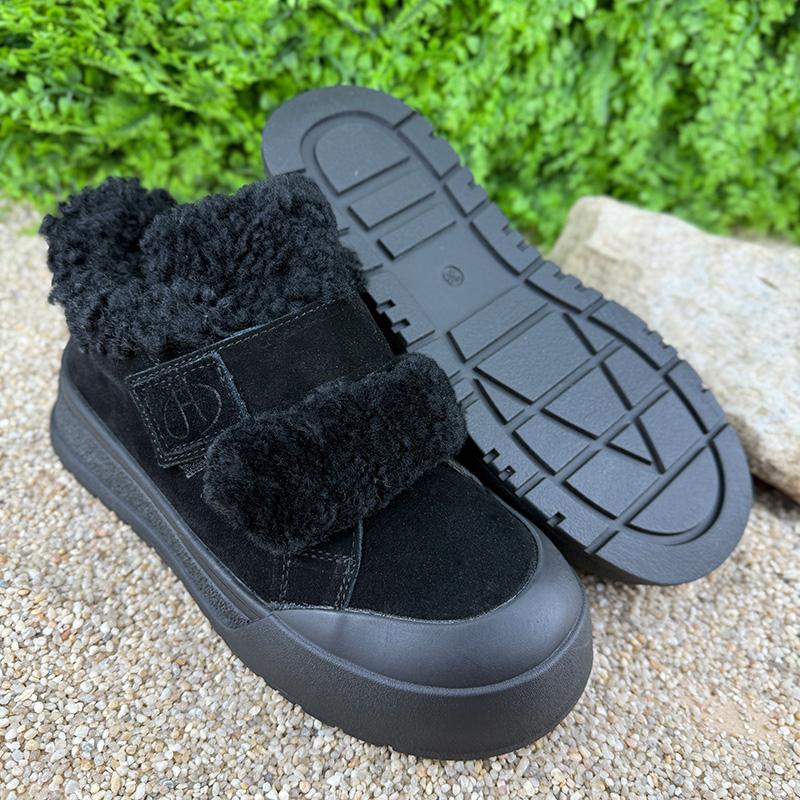 Уггі жіночі замшеві на платформі короткі Е-005092-1 p. 38 24,5 см Чорний (117576563) - фото 4