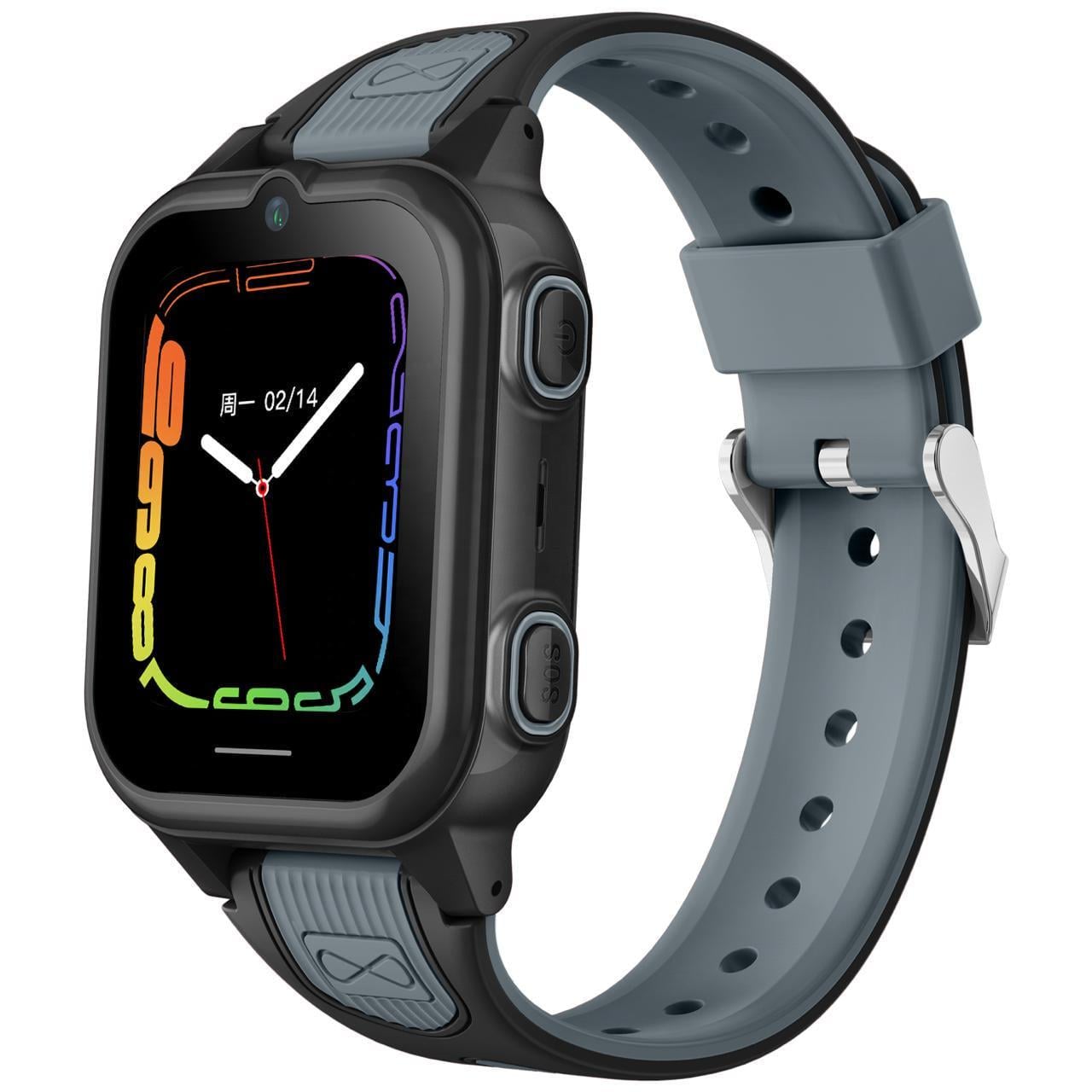 Смарт-часы детские Lemfo D2 Max с GPS/SIM-картой/Wi-Fi/видеосвязью/прослушкой/кнопкой SOS/на украинском языке/4G Черный (8687354)
