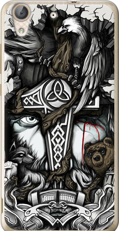 Чехол на Huawei Y6 II Тату Викинг (4098t-338-42517)