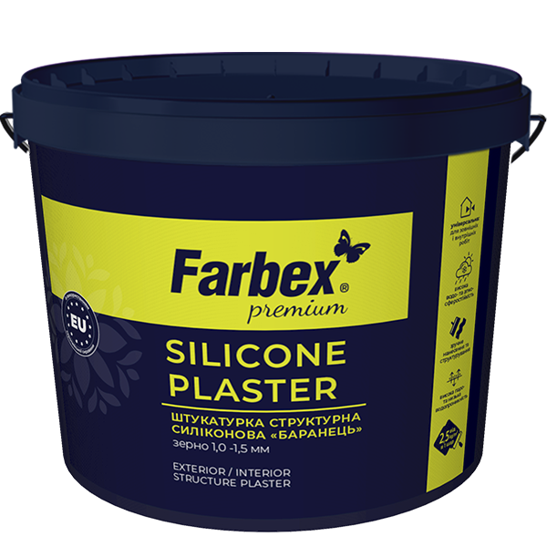 Штукатурка структурна силіконова Farbex Баранець база А 25 кг Білий