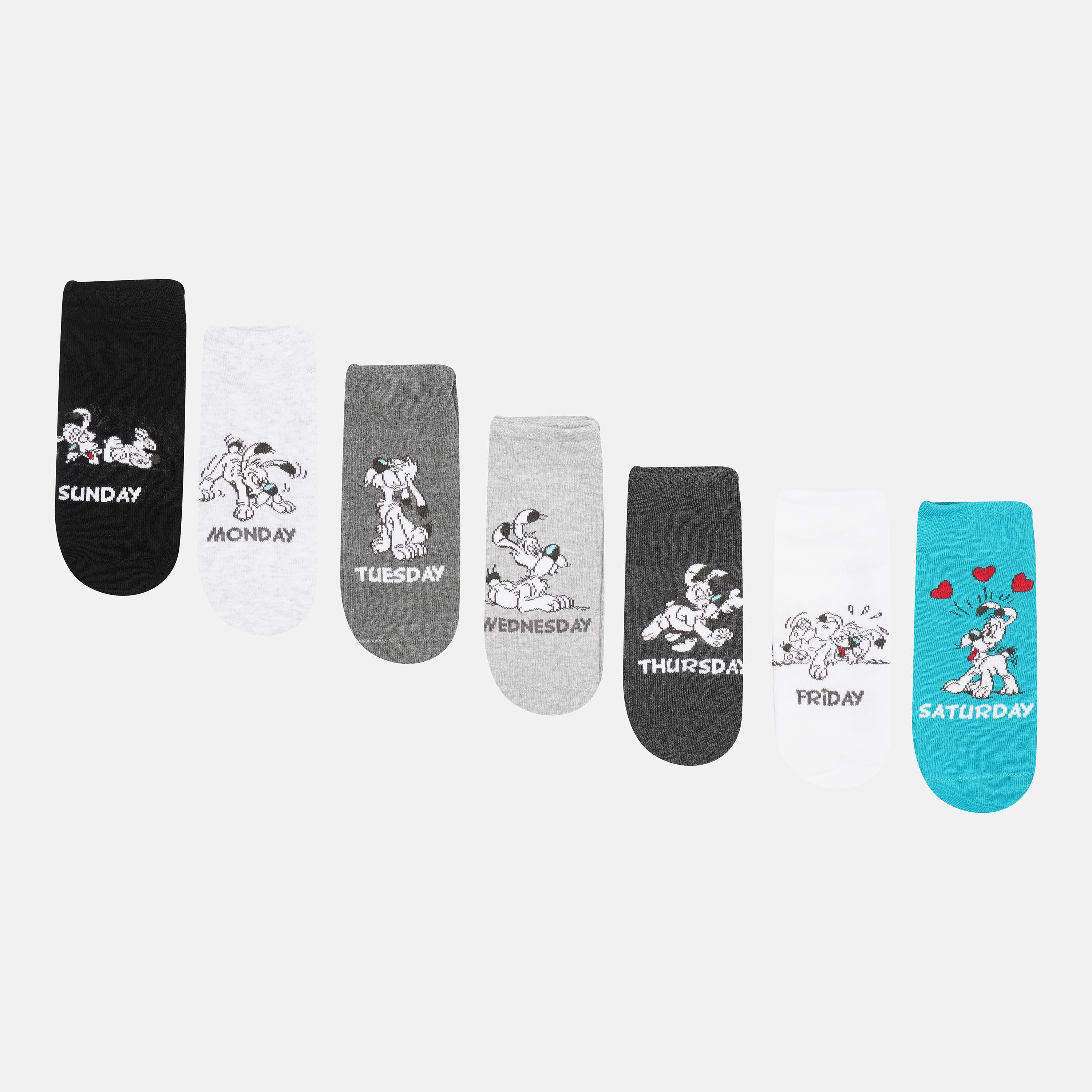 Шкарпетки C&A принт 7 пар р. 35-38 Сірий/Білий (224555474)