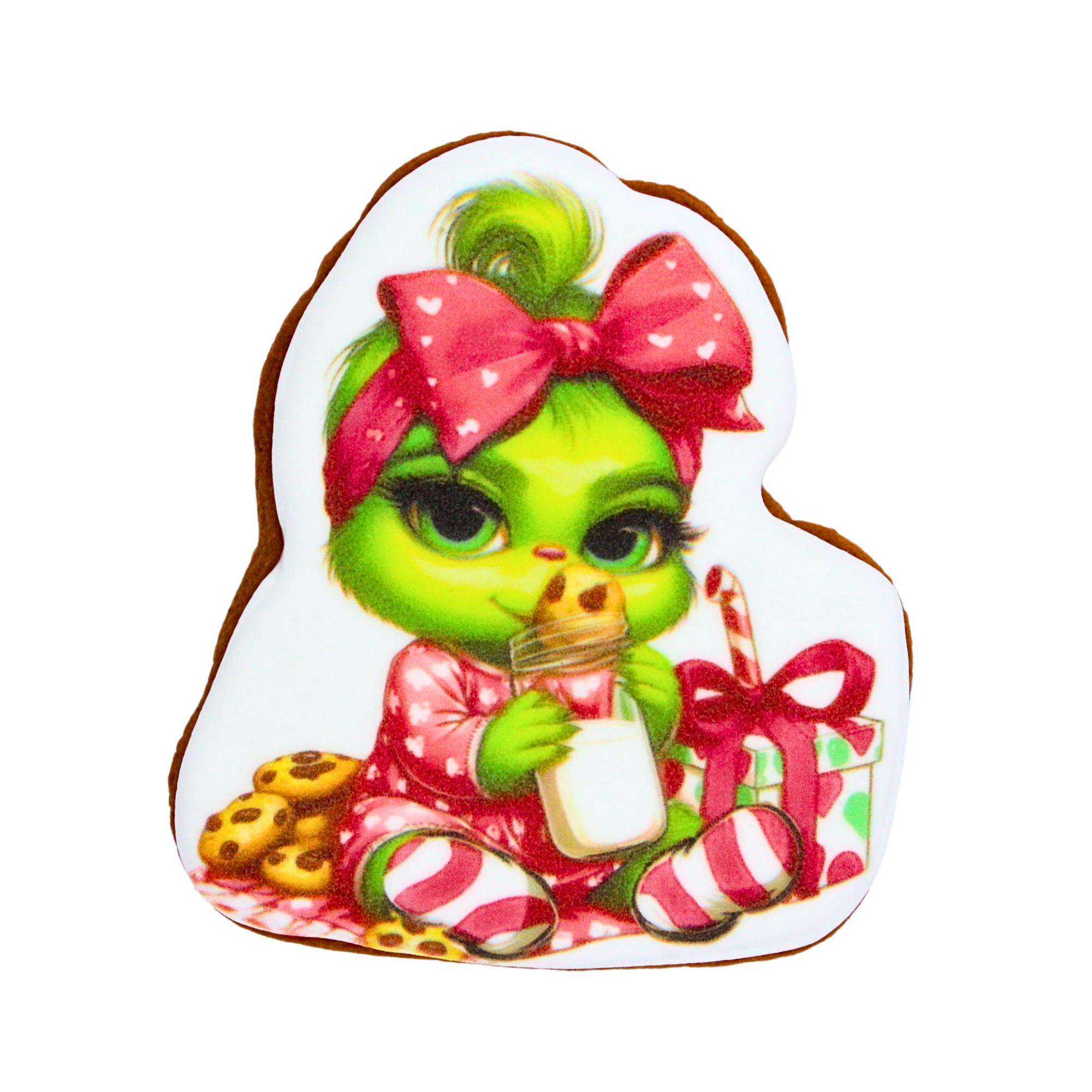 Пряник с принтом Крафт Печиво Новый год Гринч девочка 45 г