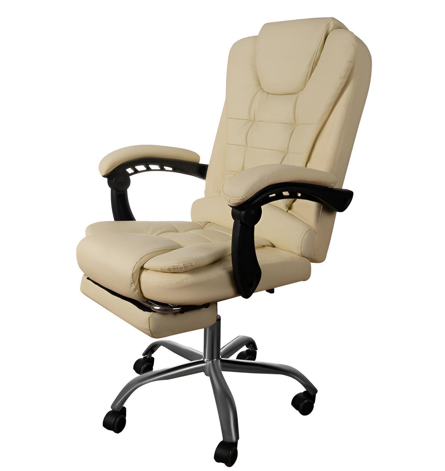 Офисное кресло с подставкой для ног Malatec 16225 до 130 кг Бежевый (YB-16225BE)