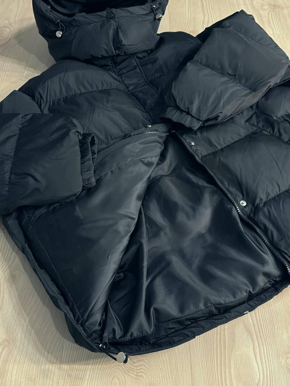 Куртка женская LADY YEP 10008 длинная оверсайз пуффер с капюшоном р. 42 Черный (5514) - фото 3