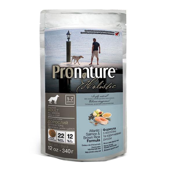 Корм сухой холистик для собак Pronature Holistic Atlantic Salmon&Brown Rice атлантическим лососем и коричневым рисом 340 г (ПРХСВАЛКР340)