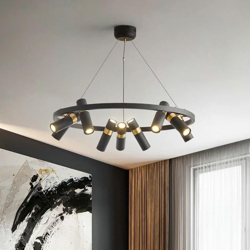 Светильник современный Spoor с 18 плафонами-спотами Черный (J 063/18 BK)