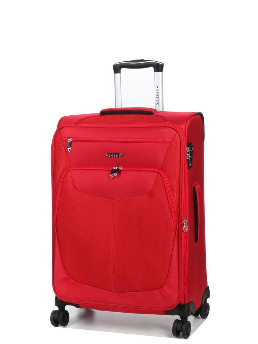 Чемодан средний AIRTEX ткань M 66х44х29 + 5 см 77 л 2,7 кг Красный (6903)
