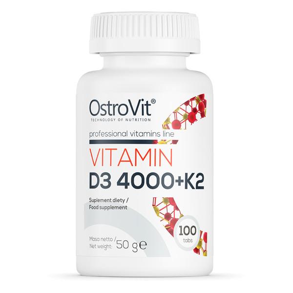 Вітаміни OstroVit Vitamin D3 4000 + K2 100 таблеток Вітаміни OstroVit Vitamin D3 4000 + K2 100 таблеток