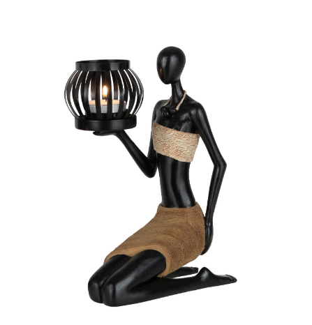 Статуэтка-подсвечник J-LINE Африканская женщина 24 см (1341)