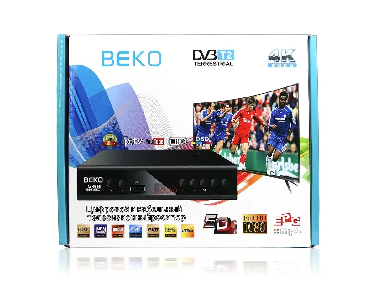 Приемник цифровой эфирный Beko BK-2020/9440 с экраном DVB-T2 IPTV/YouTube/WiFi/MP4/4K/1080 - фото 2