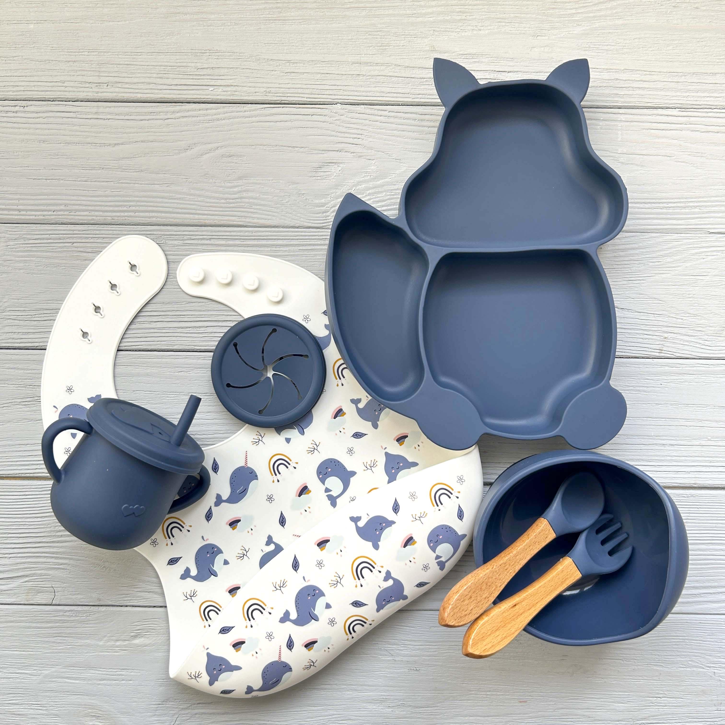 Набор детской посуды из силикона Белка img_e0472 Y10 Темно-синий (65639)