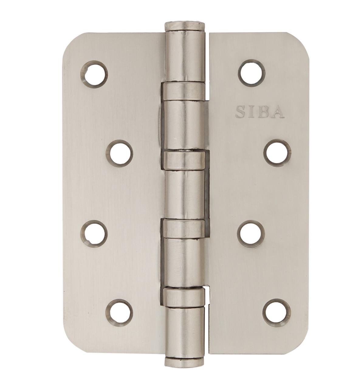 Петля дверная Siba универсальная радиусная 100 мм Матовый никель (R4 BB 4"х3"х3 мм FHP SN) - фото 2 Петля дверная Siba универсальная радиусная 100 мм Матовый никель (R4 BB 4"х3"х3 мм FHP SN) - фото 2