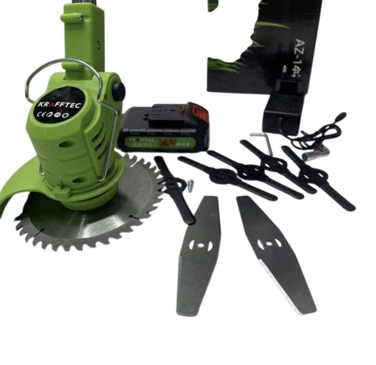 Триммер садовый аккумуляторный KRAFFTEC с бесщеточным двигателем 48V 4 Ah (555) - фото 7 Триммер садовый аккумуляторный KRAFFTEC с бесщеточным двигателем 48V 4 Ah (555) - фото 7