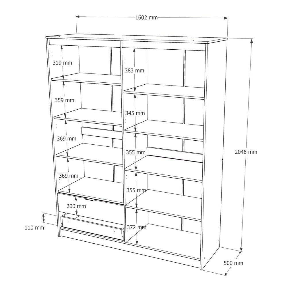 Шкаф распашной для одежды с выдвижными ящиками Эверест Сити-1600 160,2x50x204,6 см Дуб сонома/Белый (EVR-071122) - фото 6 Шкаф распашной для одежды с выдвижными ящиками Эверест Сити-1600 160,2x50x204,6 см Дуб сонома/Белый (EVR-071122) - фото 6