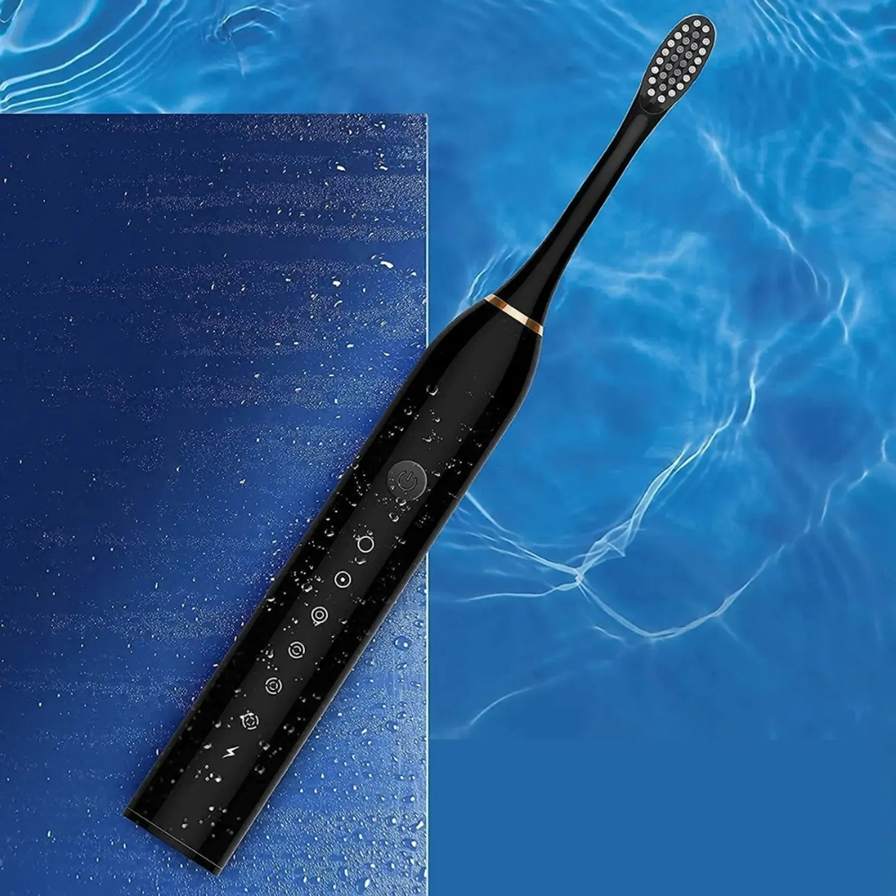 Зубна щітка ультразвукова Х-3 на акумуляторі з а насадками 4 шт. Чорний (30587192) - фото 3 Зубна щітка ультразвукова Х-3 на акумуляторі з а насадками 4 шт. Чорний (30587192) - фото 3