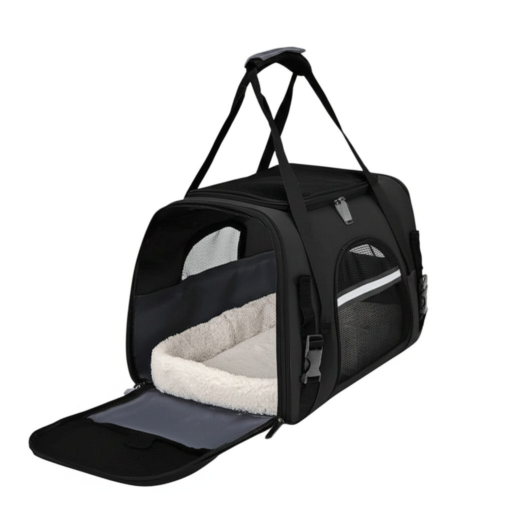 Сумка-переноска для домашних животных с плюшевым вкладышем Черный (IBA020B1)