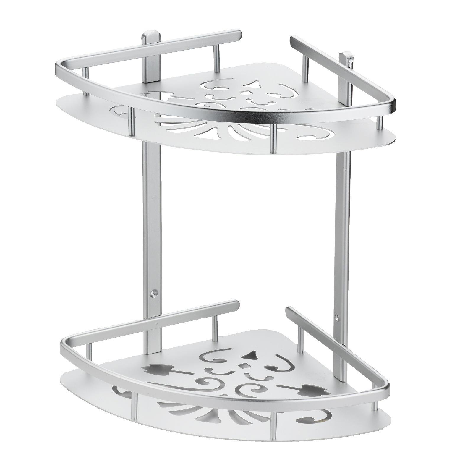 Полка 2-х ярусная угловая нержавейка/алюминий (NB-1036-2)