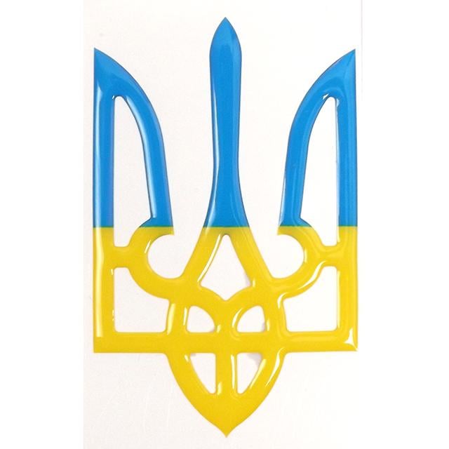 Наліпка силіконова Герб контур 5х8 см Синьо-жовтий (413123)