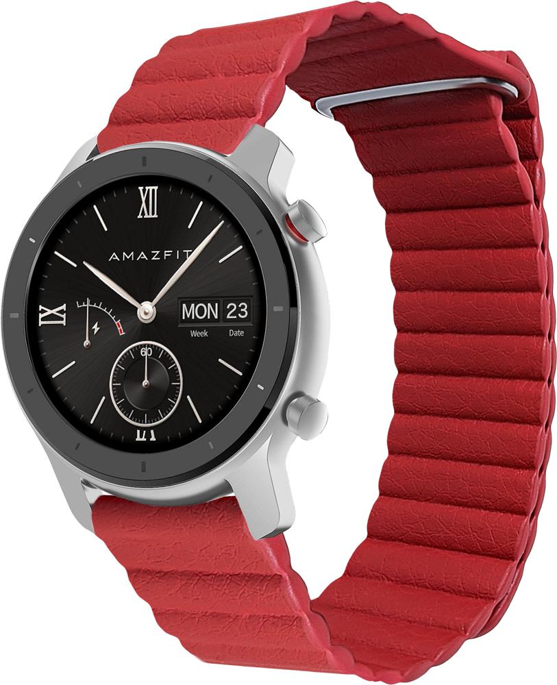 Ремінець шкіряний Genis для Amazfit GTR 42 мм Red (26502-2D) Ремінець шкіряний Genis для Amazfit GTR 42 мм Red (26502-2D)