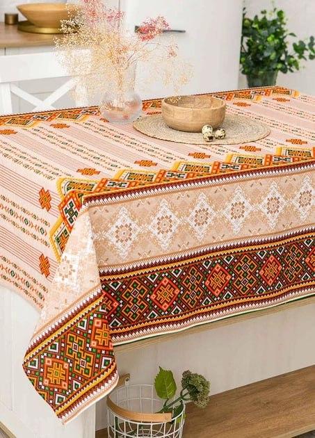 Скатерть для кухни Вышиванки из льна 150x180 см (Е05014В-3)