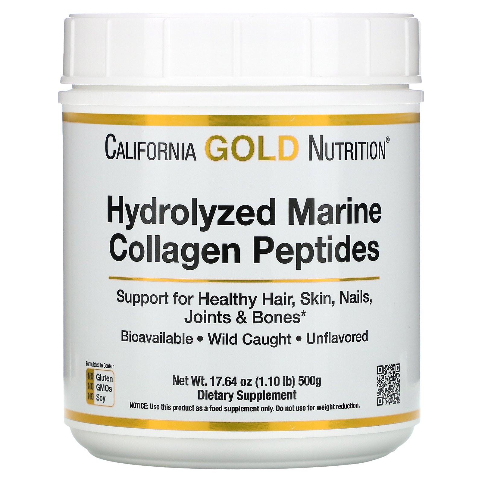 Гидролизованные пептиды Hydrolyzed Marine Collagen Peptides Unflavored морского коллагена 500 g