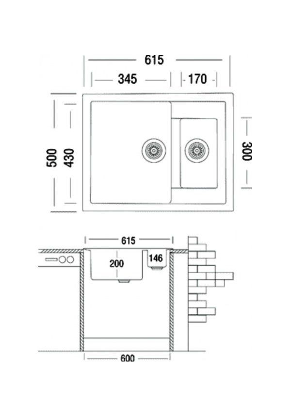 Мийка для кухні Adamant Duplex (white-01) 61,5х50х20 см - фото 2