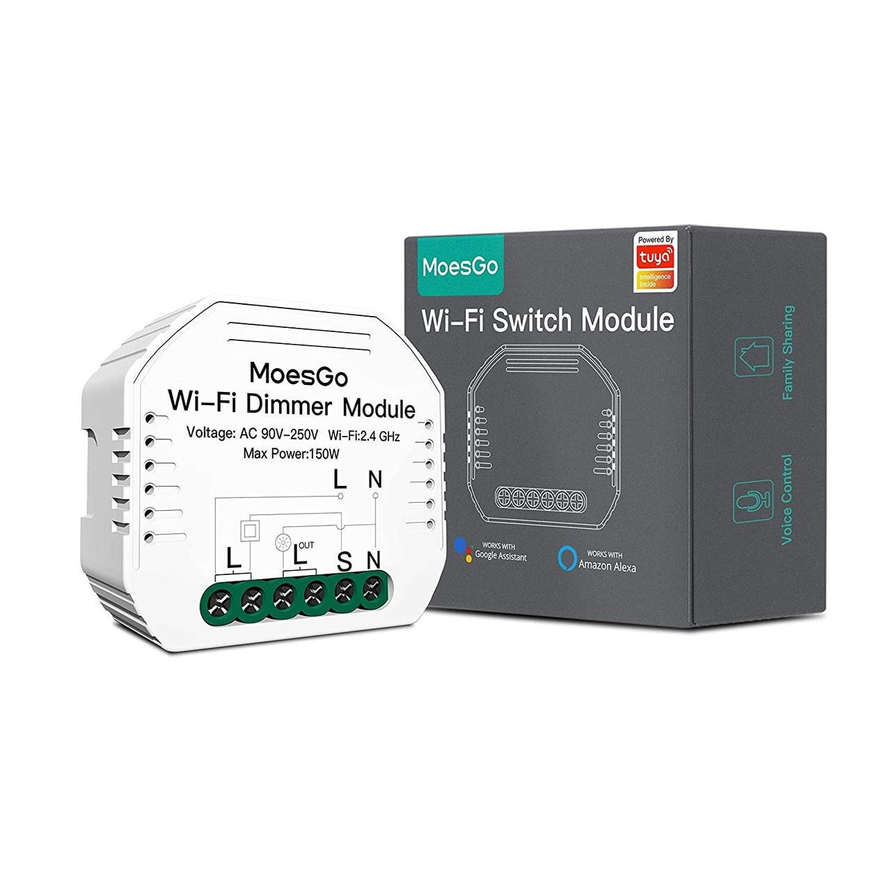 Выключатель света диммерный MoesGo WiFi Smart Alexa (X001621XRN) - фото 1 Выключатель света диммерный MoesGo WiFi Smart Alexa (X001621XRN) - фото 1