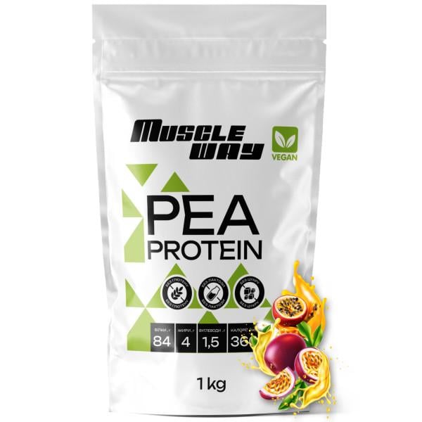 Протеин растительный веганский Muscle Way Pea Protein концентрат 1 кг Маракуя (21-137-pp-m-1-kg) Протеин растительный веганский Muscle Way Pea Protein концентрат 1 кг Маракуя (21-137-pp-m-1-kg)