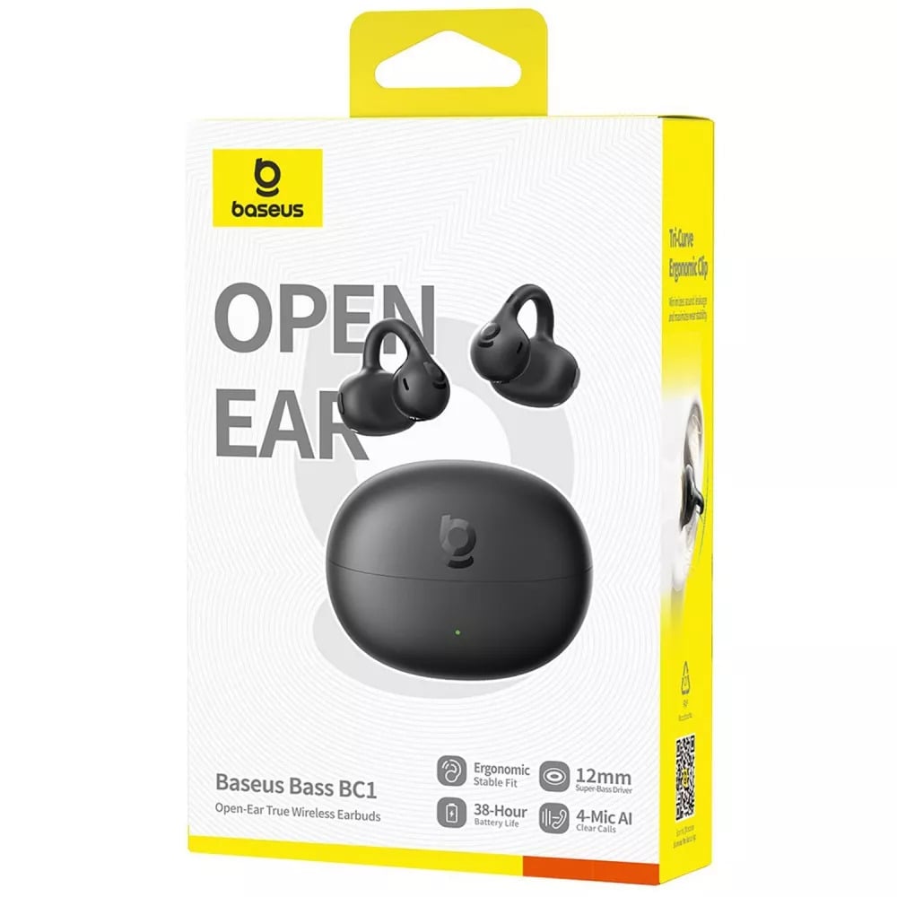 Наушники беспроводные BASEUS Bass BC1 Open Ear TWS Bluetooth 6.0 Type-C Черный (A0102400) - фото 5 Наушники беспроводные BASEUS Bass BC1 Open Ear TWS Bluetooth 6.0 Type-C Черный (A0102400) - фото 5