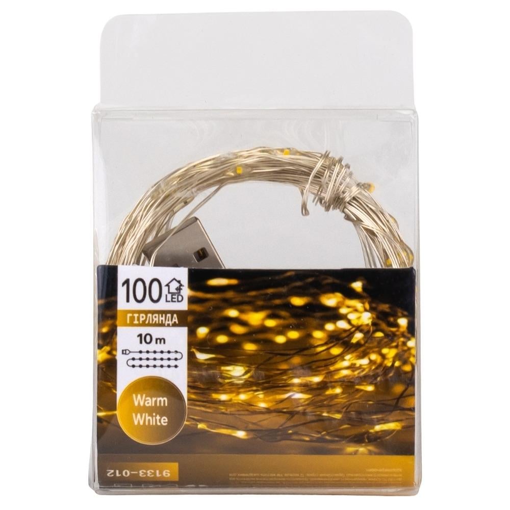 Гирлянда Роса 100 LED желтая 10 м от USB (9133-012) - фото 2 Гирлянда Роса 100 LED желтая 10 м от USB (9133-012) - фото 2