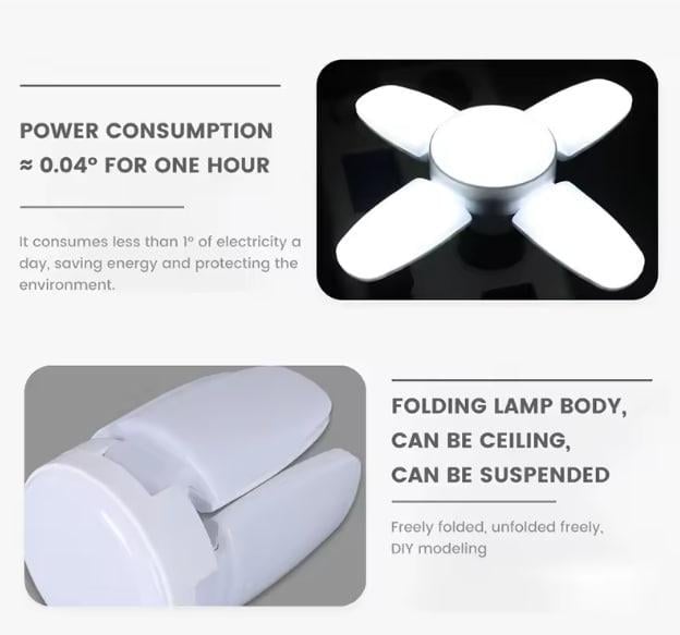 Лампа светодиодная LED складная E27/28 Вт Холодный белый - фото 6 Лампа светодиодная LED складная E27/28 Вт Холодный белый - фото 6