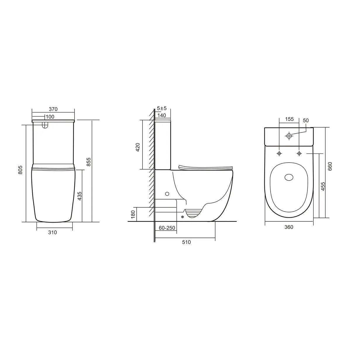 Унітаз безободковий підлоговий Qtap Robin New Ultra Quiet з сидінням Soft-close White (QT13226083AW) - фото 8