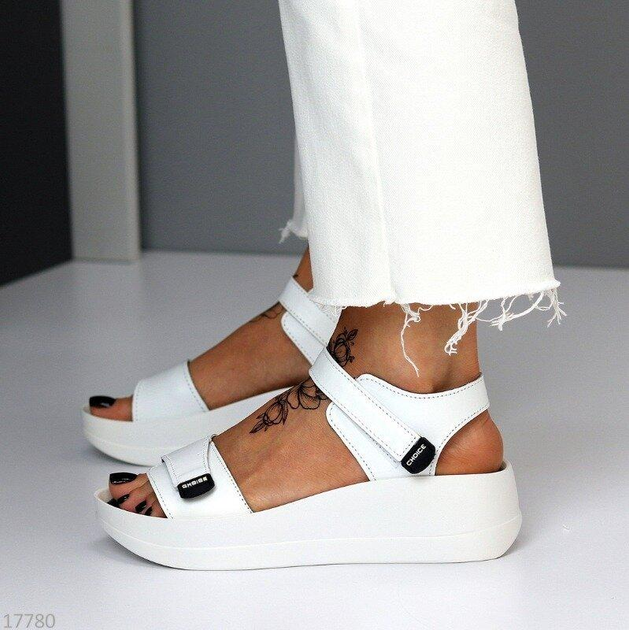 Босоножки женские кожаные Garti р. 38 24,5 см Белый (17780-38)