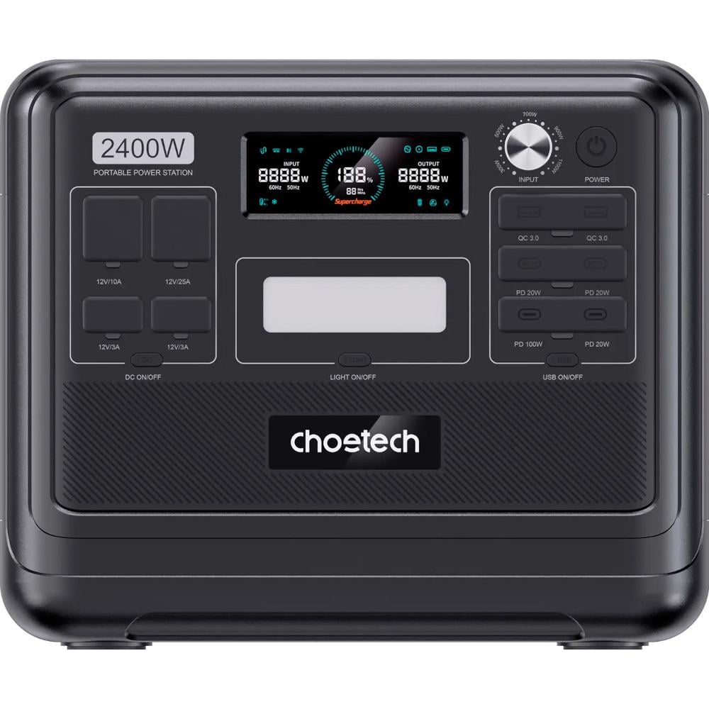 Зарядная станция Choetech BS008-BQB 2400W 2048Wh LiFePO4 Wi-Fi Bluetooth Black (33148723)