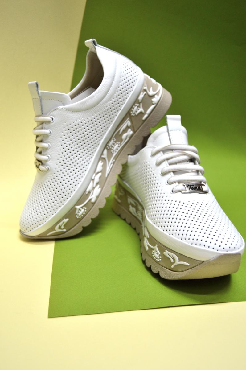 Кросівки жіночі Aquamarin на платформі з орнаментом р. 40 Білий (94100650240) - фото 2 Кросівки жіночі Aquamarin на платформі з орнаментом р. 40 Білий (94100650240) - фото 2