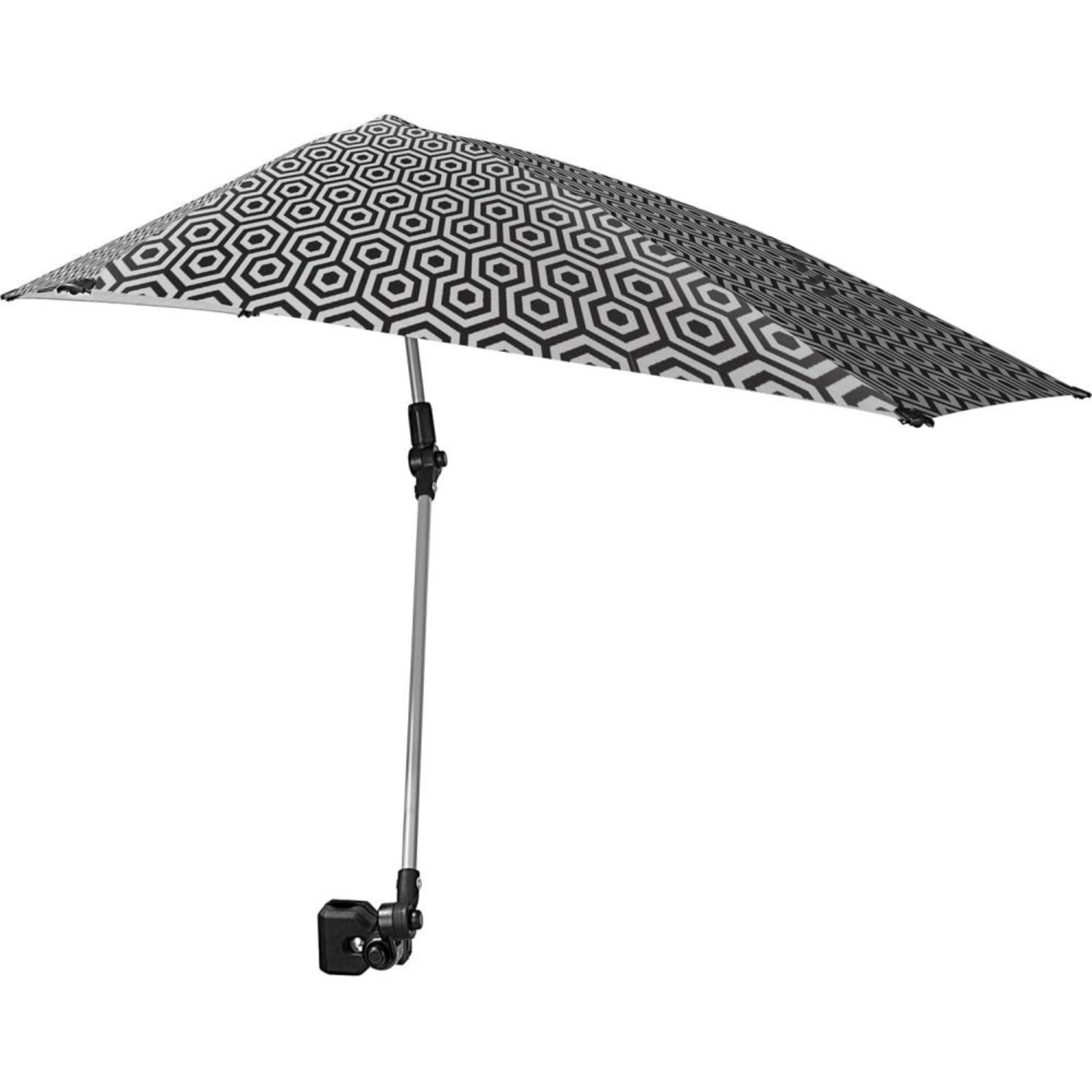 Парасолька-кліпка Sport-Brella Versa-Brella UPF 50+ з універсальним затискачем та поворотом на 360 градусів Чорно-білий (0749)