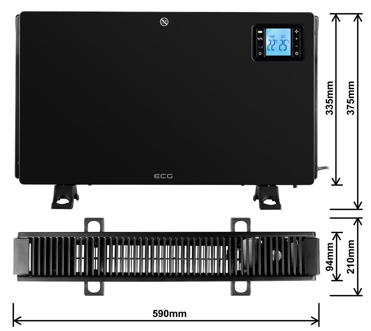 Конвектор электрический ECG TK 2080 DR 2000 Вт Черный (204147) - фото 7