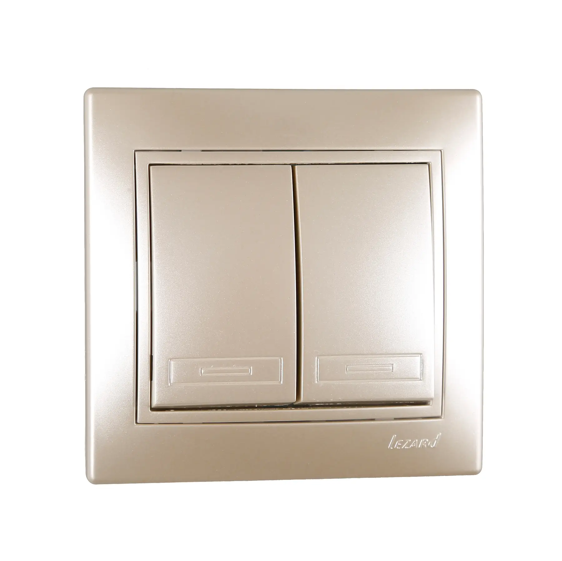 Вимикач двоклавішний Lezard Mira Білий перламутр (701-3030-101)