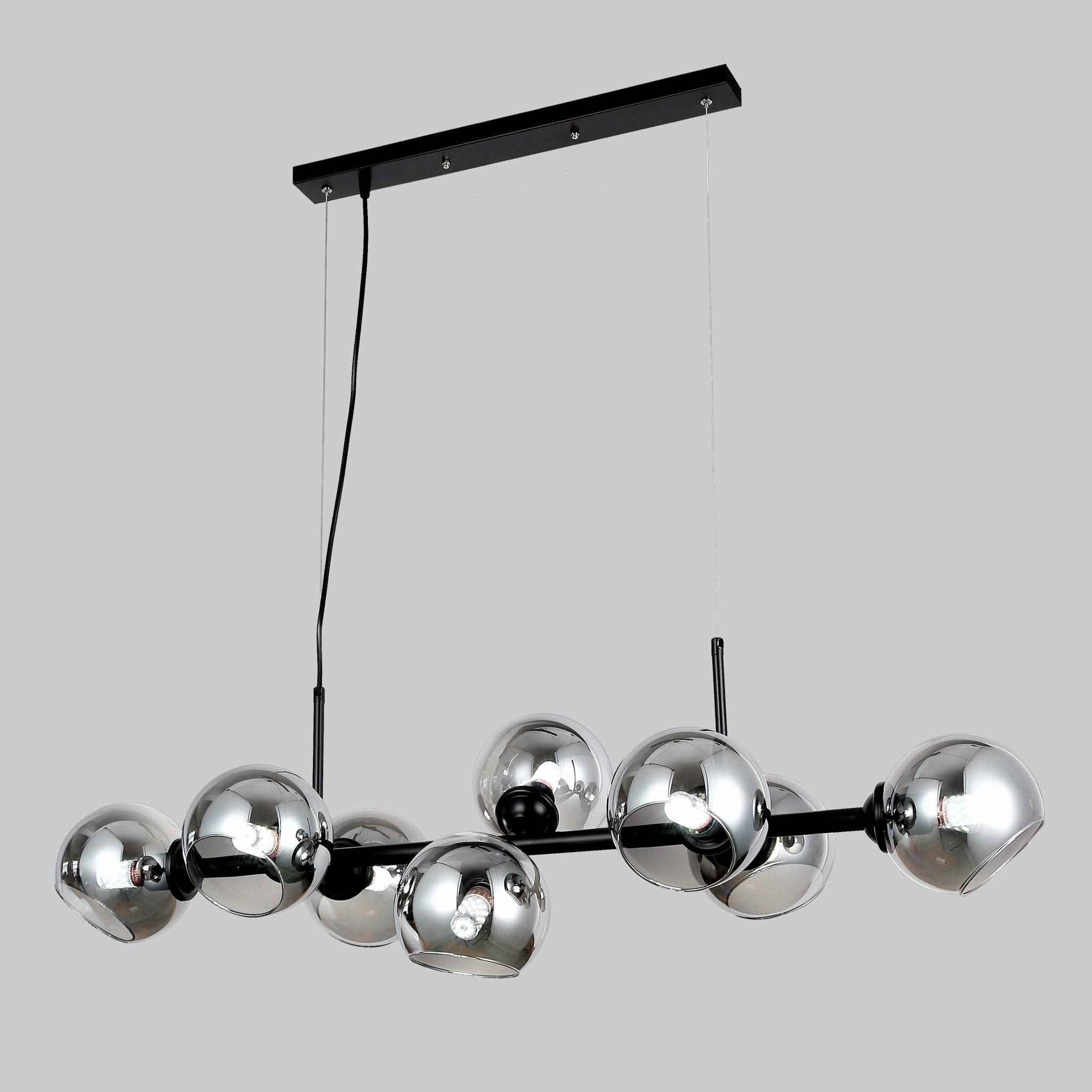 Люстра Atoms на 8 лампочек Черный