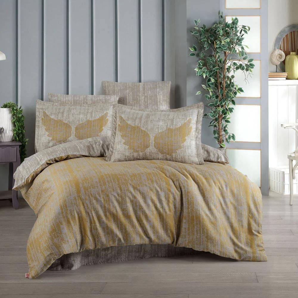 Комплект постільної білизни Hobby Exclusive Sateen Lydia 200х220/50x70 см 4 шт. Бежевий (8698499179554)